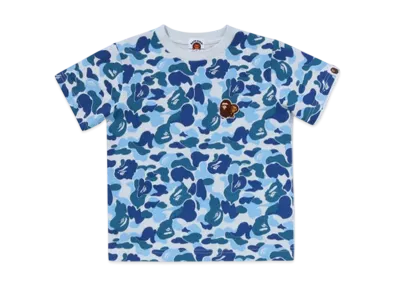 A BATHING APE Abc Camo Ape & Milo One Point Tee "Blue"