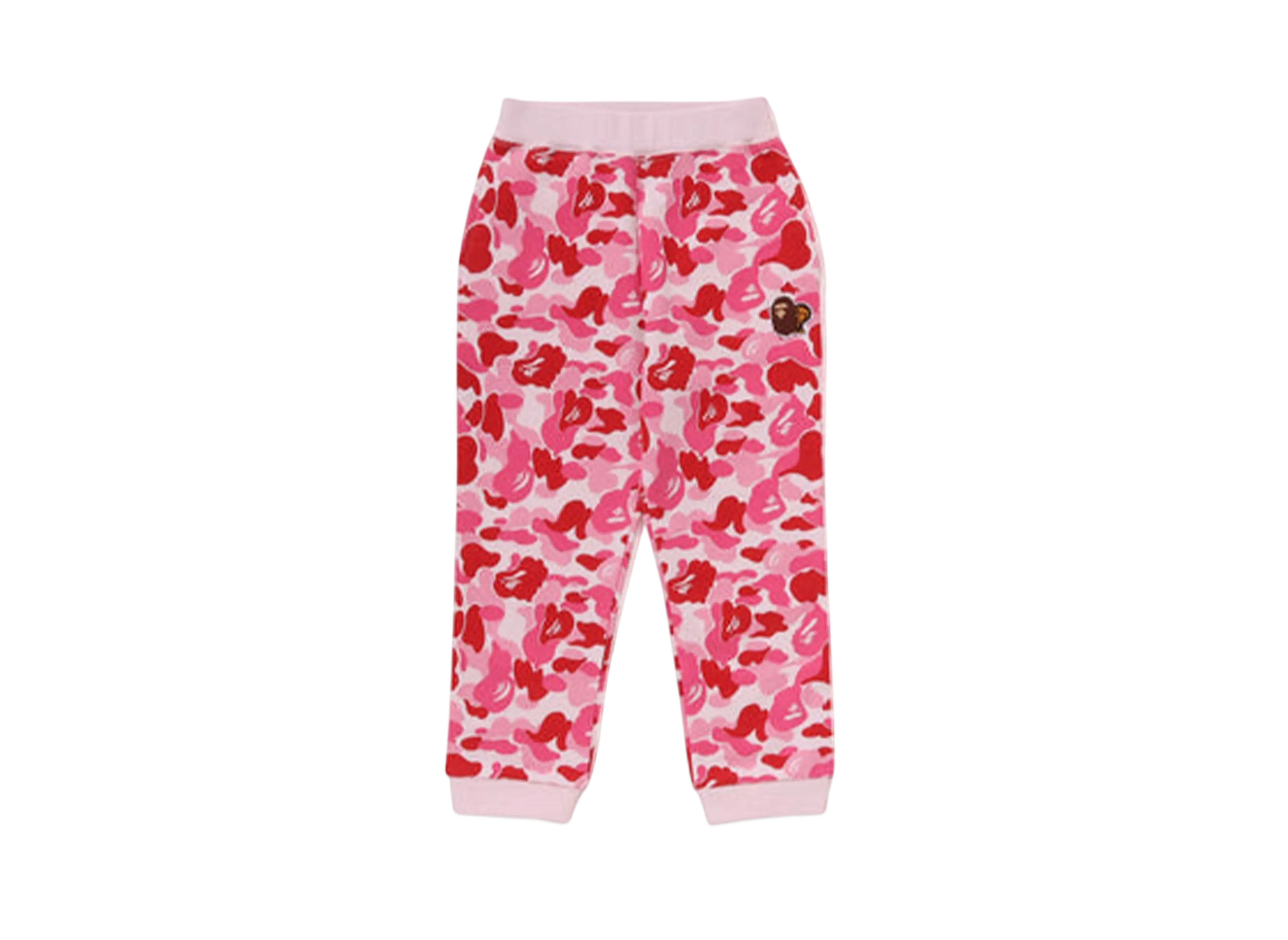 A BATHING APE Abc Camo Ape & Milo One Point Sweat Pants "Pink"