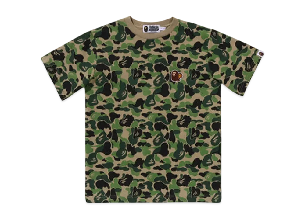 A BATHING APE Abc Camo Ape & Milo One Point Tee "Green"