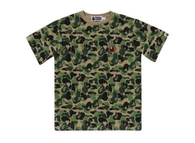 A BATHING APE Abc Camo Ape & Milo One Point Tee "Green"