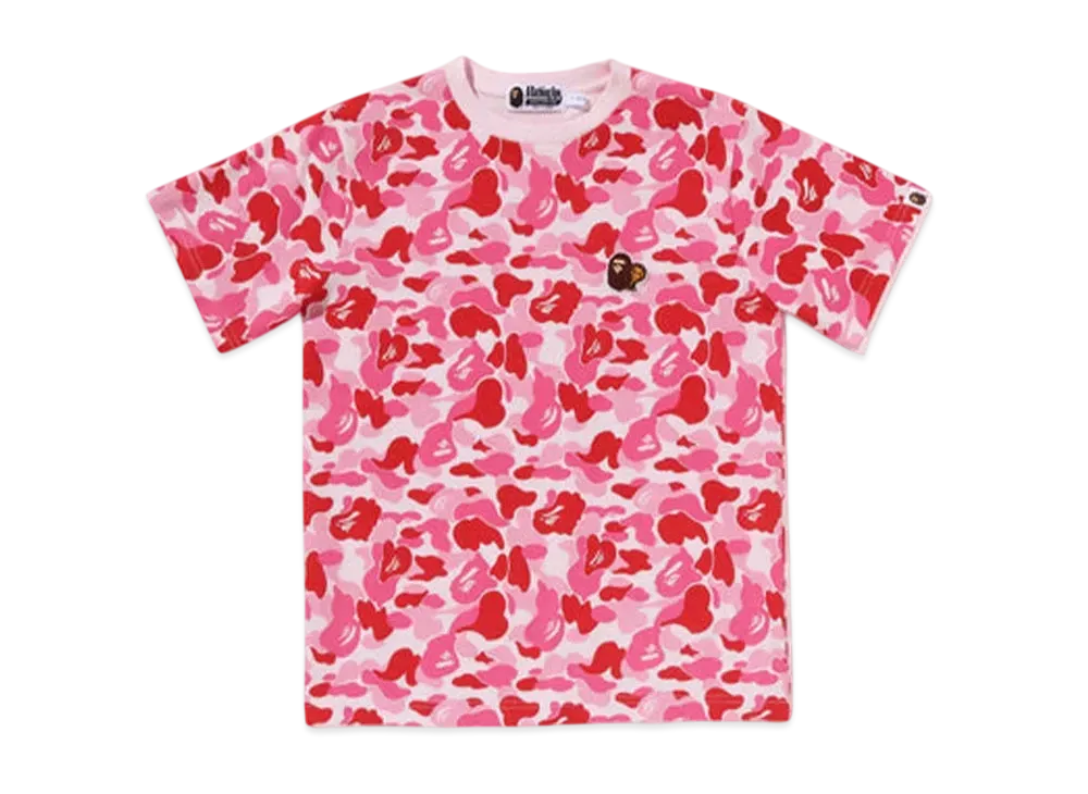 A BATHING APE Abc Camo Ape & Milo One Point Tee "Pink"