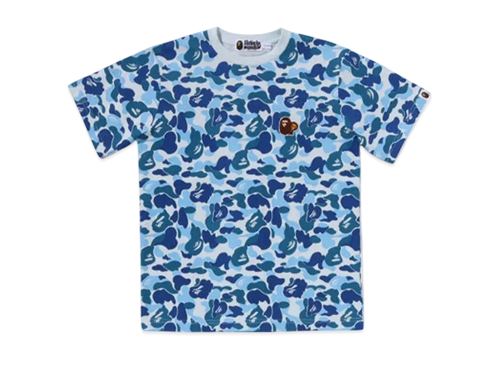 A BATHING APE Abc Camo Ape & Milo One Point Tee "Blue"