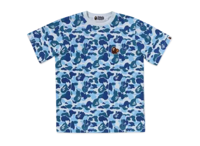 A BATHING APE Abc Camo Ape & Milo One Point Tee "Blue"
