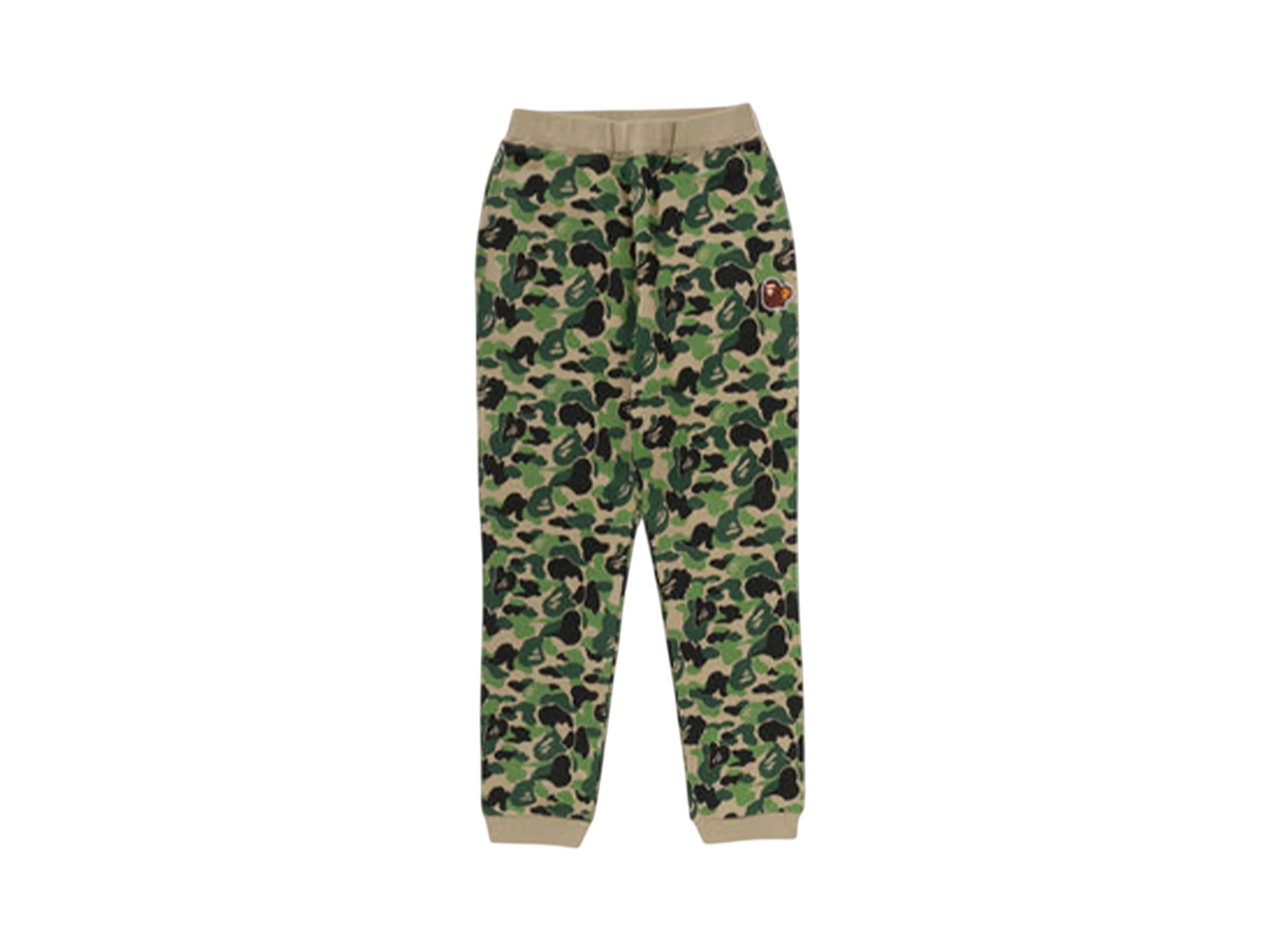 A BATHING APE Abc Camo Ape & Milo One Point Sweat Pants "Green"