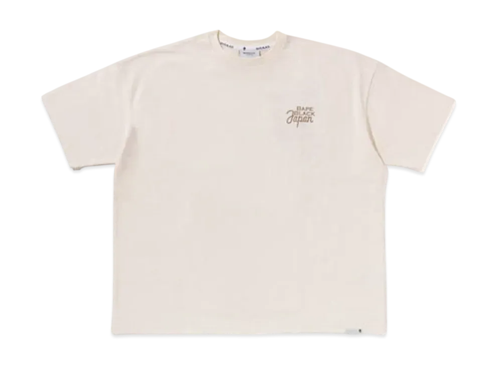 A BATHING APE Bape Black Embroidery Tee "Ivory"
