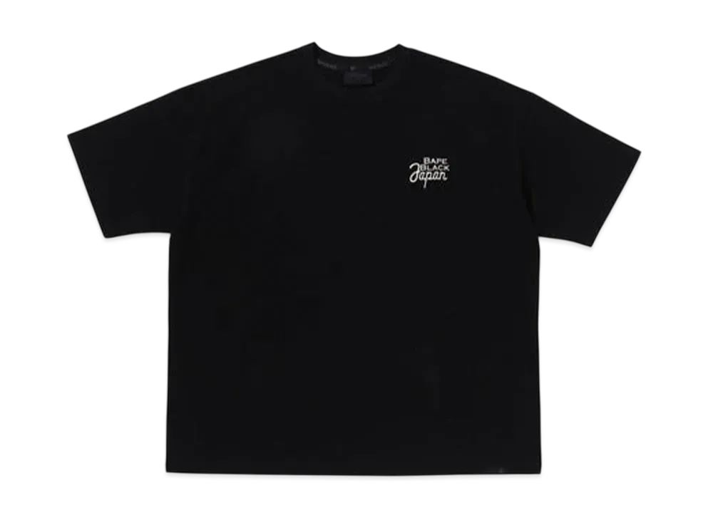 A BATHING APE Bape Black Embroidery Tee "Black"