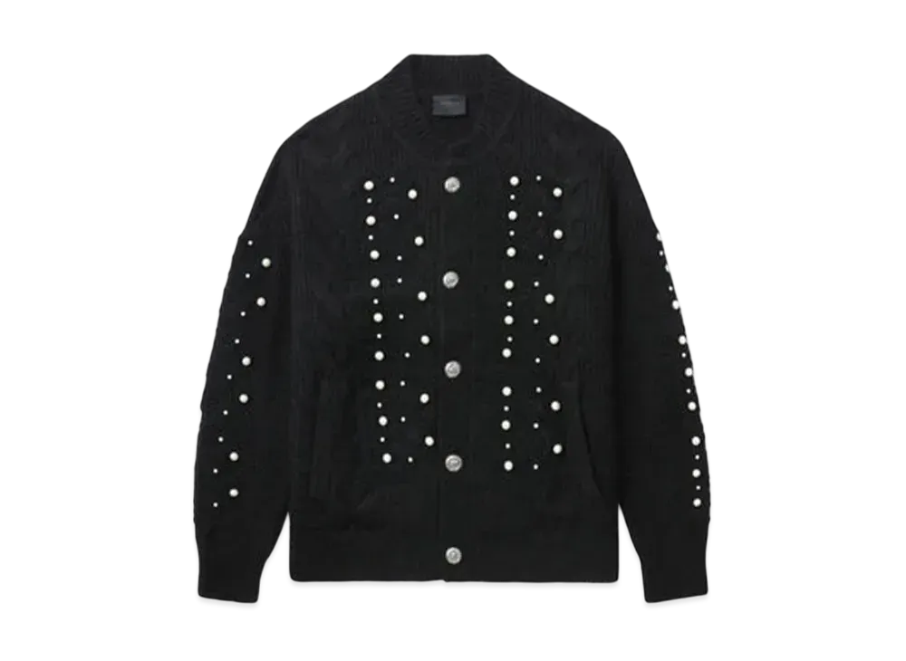 A BATHING APE Bape Black Monogram Cardigan "Black"