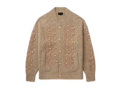 A BATHING APE Bape Black Monogram Cardigan "Beige"