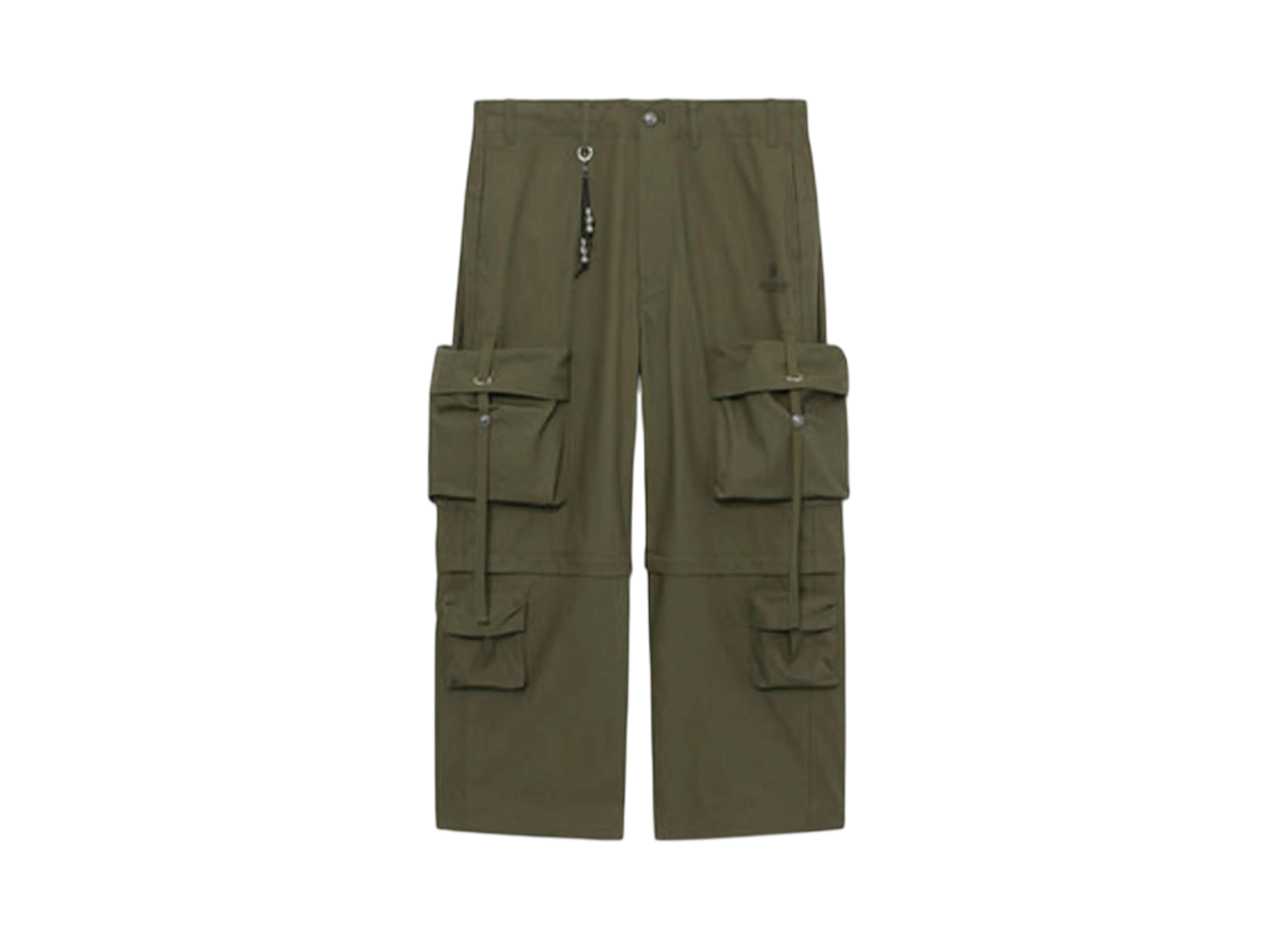 A BATHING APE Bape Black Wide Cargo Pants "Green"