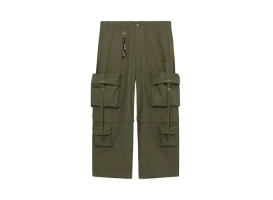 A BATHING APE Bape Black Wide Cargo Pants "Green"