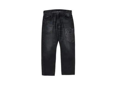 A BATHING APE Year Of Snake Relaxed Fit Denim Pants "Black"