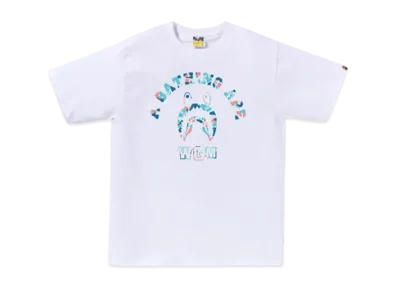 A BATHING APE Bape Store Hangzhou Shark College Tee "White"