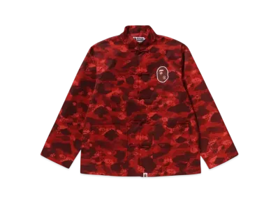 A BATHING APE x CLOT Camo Ape Head China Jacket "Red"