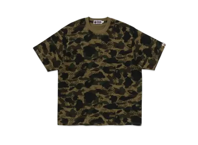 A BATHING APE x CLOT Camo Overprint Logo Relaxed Fit Tee "Green"