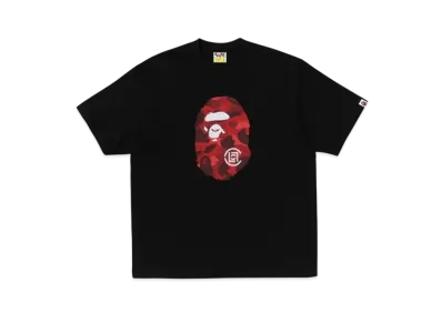 A BATHING APE x CLOT Camo Big Ape Head Relaxed Fit Tee "Black"