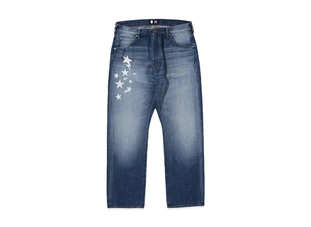 A BATHING APE x Black Eye Patch Loose Fit Denim Pants "Indigo"