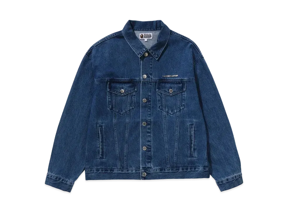 A BATHING APE Metal Logo Pin Denim Jacket "Indigo"