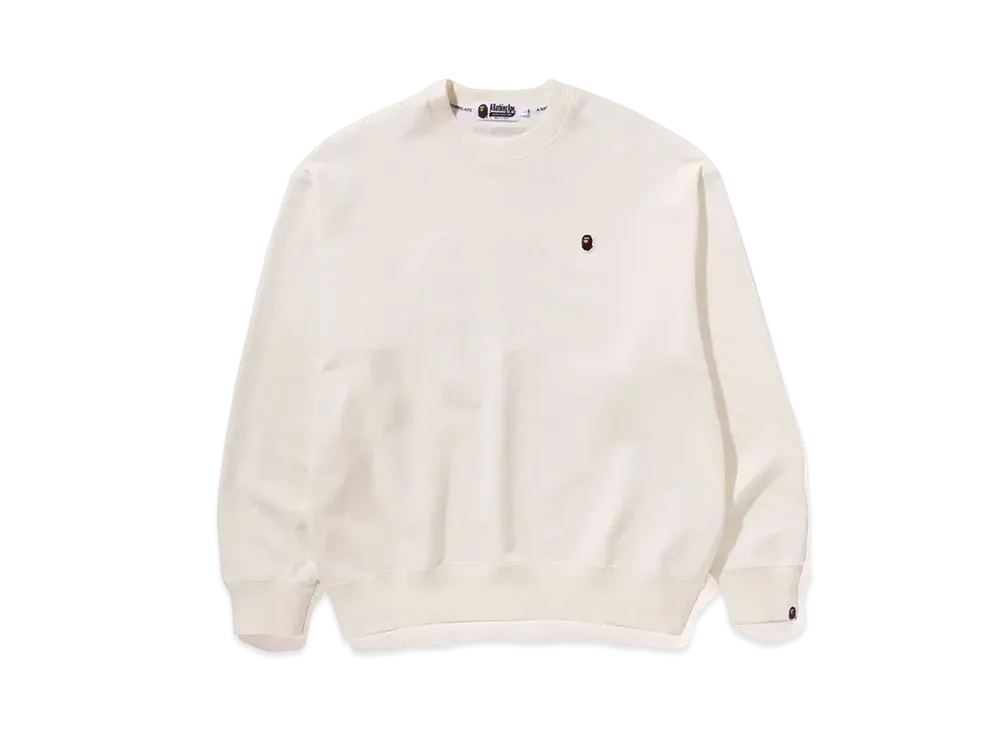 A BATHING APE Ape Head One Point Crewneck "White"