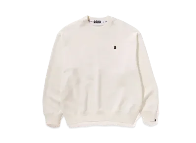 A BATHING APE Ape Head One Point Crewneck "White"