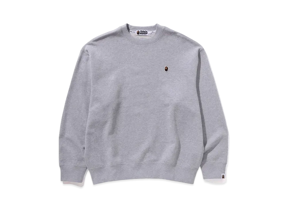 A BATHING APE Ape Head One Point Crewneck "Gray"