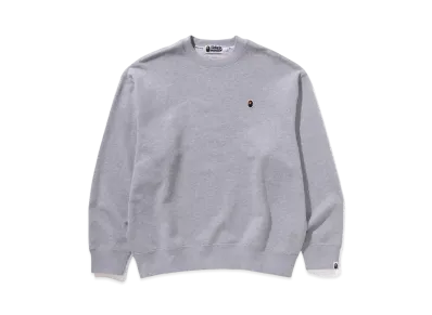 A BATHING APE Ape Head One Point Crewneck "Gray"
