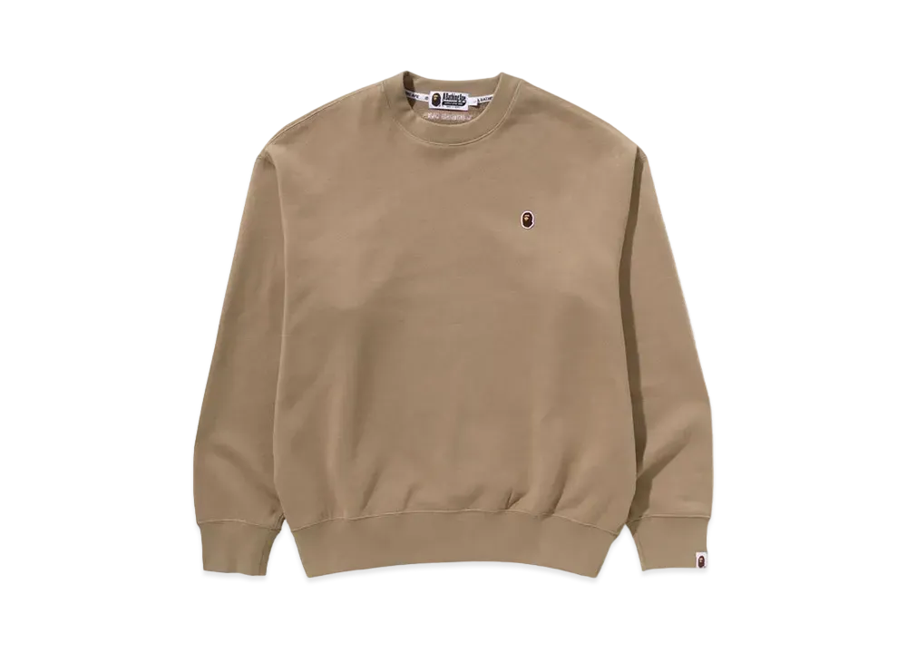 A BATHING APE Ape Head One Point Crewneck "Beige"