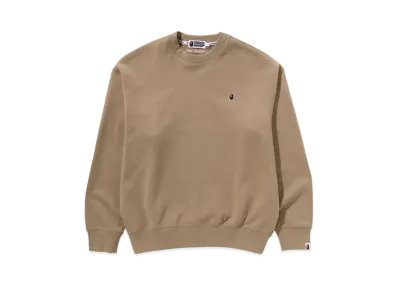 A BATHING APE Ape Head One Point Crewneck "Beige"