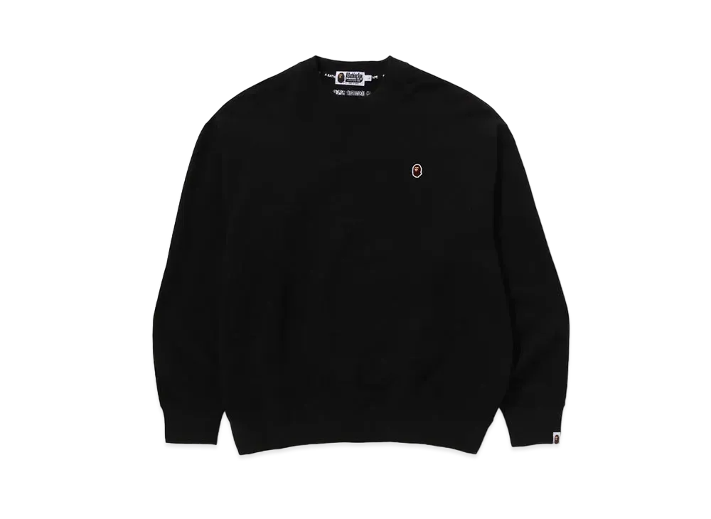 A BATHING APE Ape Head One Point Crewneck "Black"