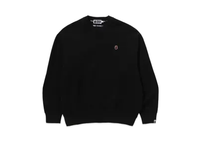 A BATHING APE Ape Head One Point Crewneck "Black"
