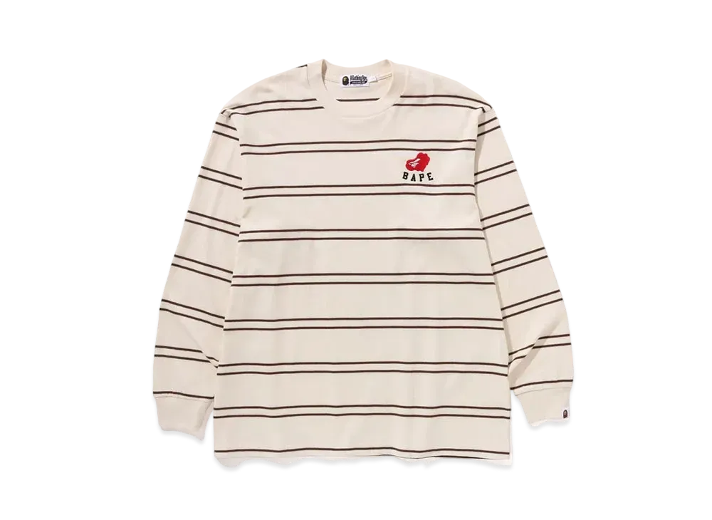 A BATHING APE Ape Heart Hoop L/S Tee "Ivory"