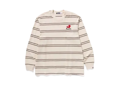 A BATHING APE Ape Heart Hoop L/S Tee "Ivory"