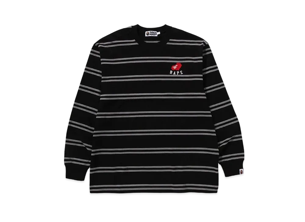 A BATHING APE Ape Heart Hoop L/S Tee "Black"