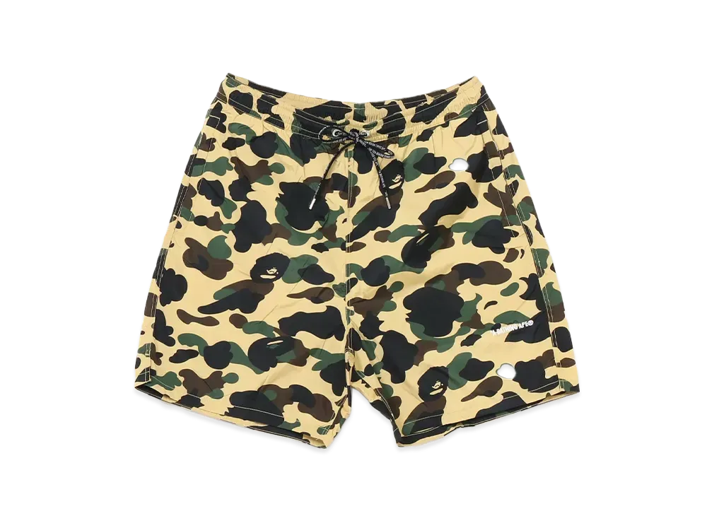 A BATHING APE 1st Camo Beach Shorts "Yellow"