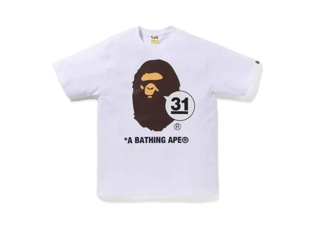 A BATHING APE 31st anniv. Ape Head Tee "White"