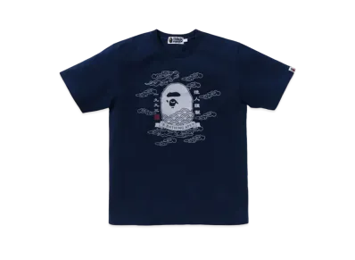 A BATHING APE 31st Anniv. Japan Ape Head Tee "Indigo"
