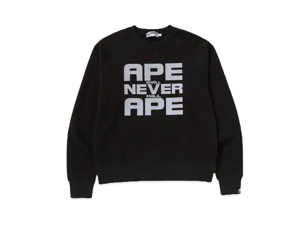 A BATHING APE Bape Legacy Ape Shall Never Kill Ape Crewneck Aoyama Limited "Black"