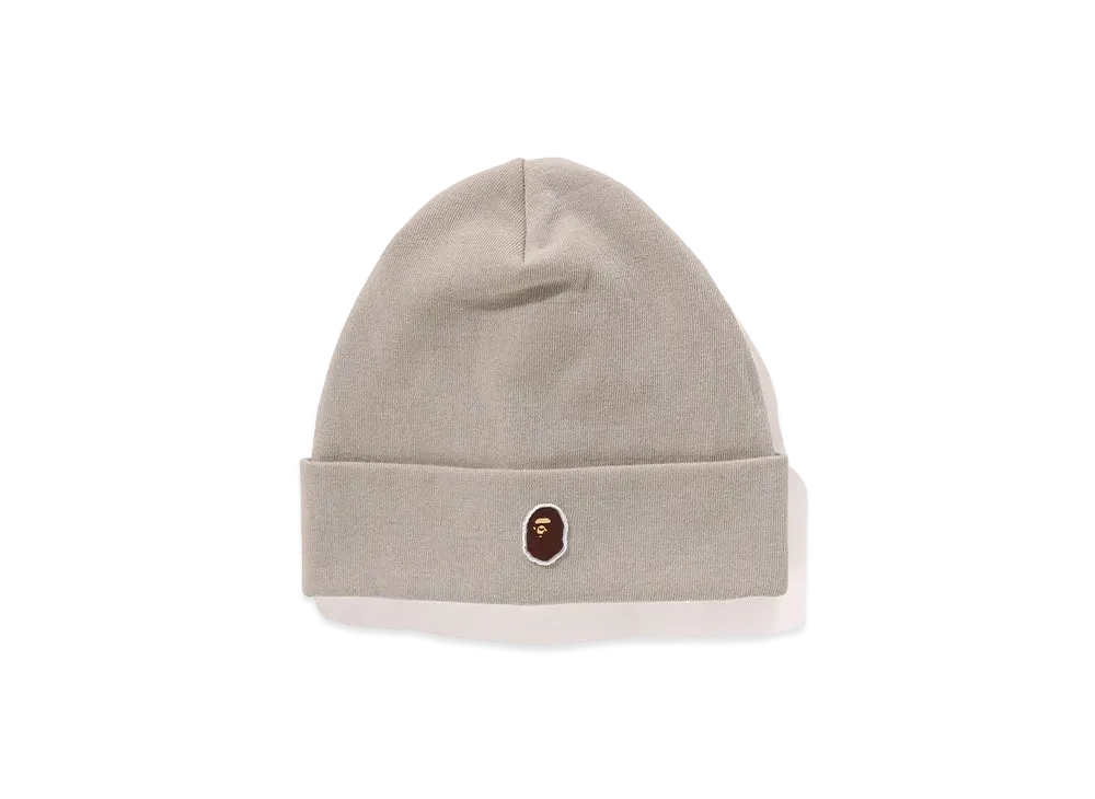 A BATHING APE Silicon Ape Head Knit Cap "Beige"