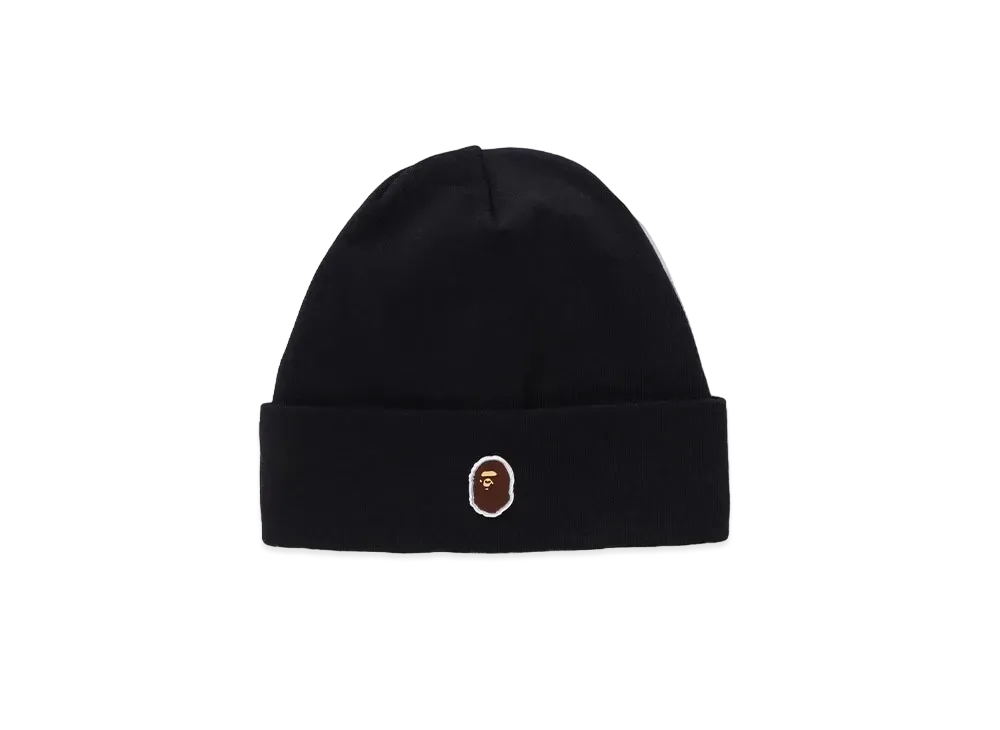 A BATHING APE Silicon Ape Head Knit Cap "Black"