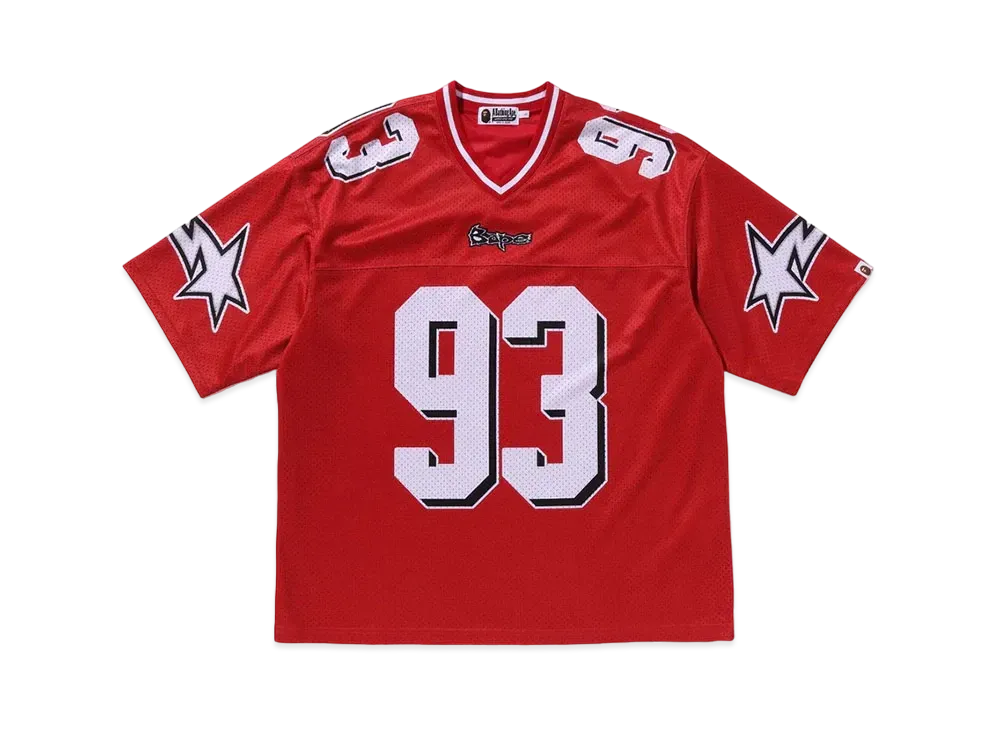 アベイシングエイプ フットボール リラックス フィット Tシャツ "レッド"