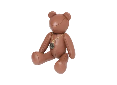A BATHING APE Solid Camo Leather Bear Plush Doll 25CM "Brown"