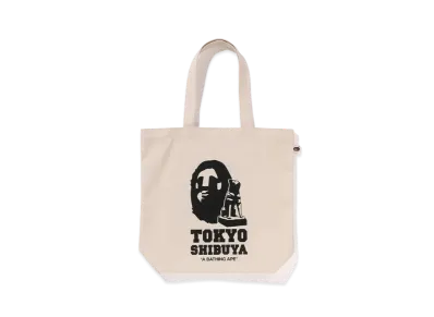 A BATHING APE Shibuya Tote Bag Shibuya Store Limited "Ivory"
