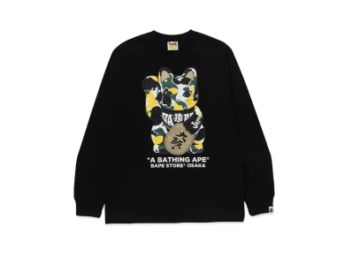 A BATHING APE Manekineko Long Sleeve Tee Osaka Store Limited "Black"