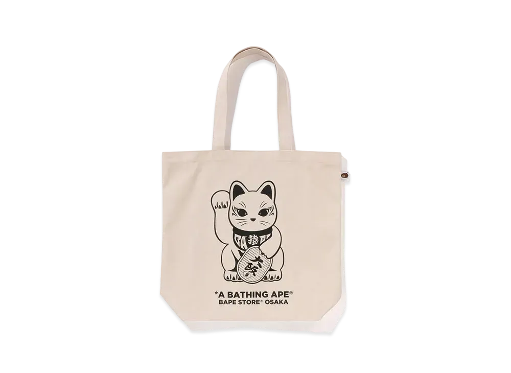 A BATHING APE Manekineko Tote Bag Osaka Store Limited "Ivory"