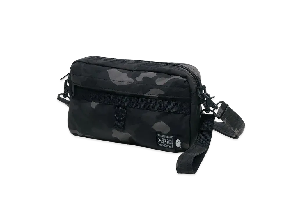A BATHING APE x PORTER Color Camo Shoulder Bag "Black"