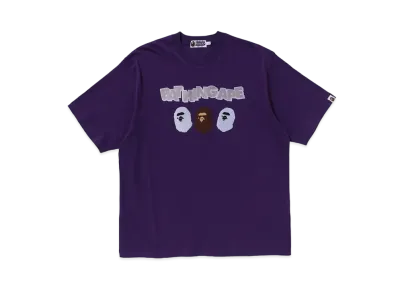 A BATHING APE Triple Ape Head Relaxed Fit Tee "Purple"