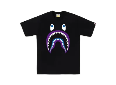A BATHING APE Colors Shark Ponr Tee "Black"