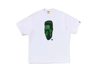 A BATHING APE Spray Frankenstein Relaxed Fit Tee "White"