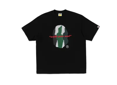 A BATHING APE Shark Seijin Ape Head Relaxed Fit Tee "Black"