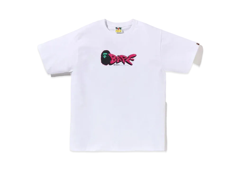 A BATHING APE 3D Art Bape Logo Tee "White"
