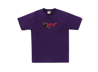 A BATHING APE 3D Art Bape Logo Tee "Purple"